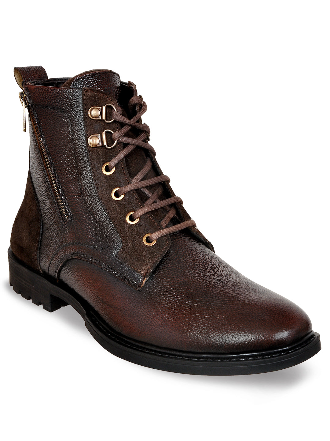 Allen Cooper Men's Genuine Leather Comfortable Boots With Memory Foam Insole