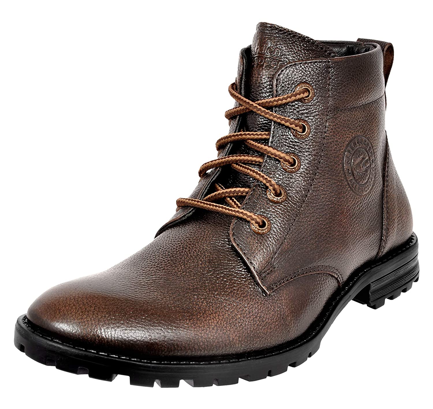 Allen Cooper Men's Genuine Leather Comfortable Boots With Memory Foam Insole