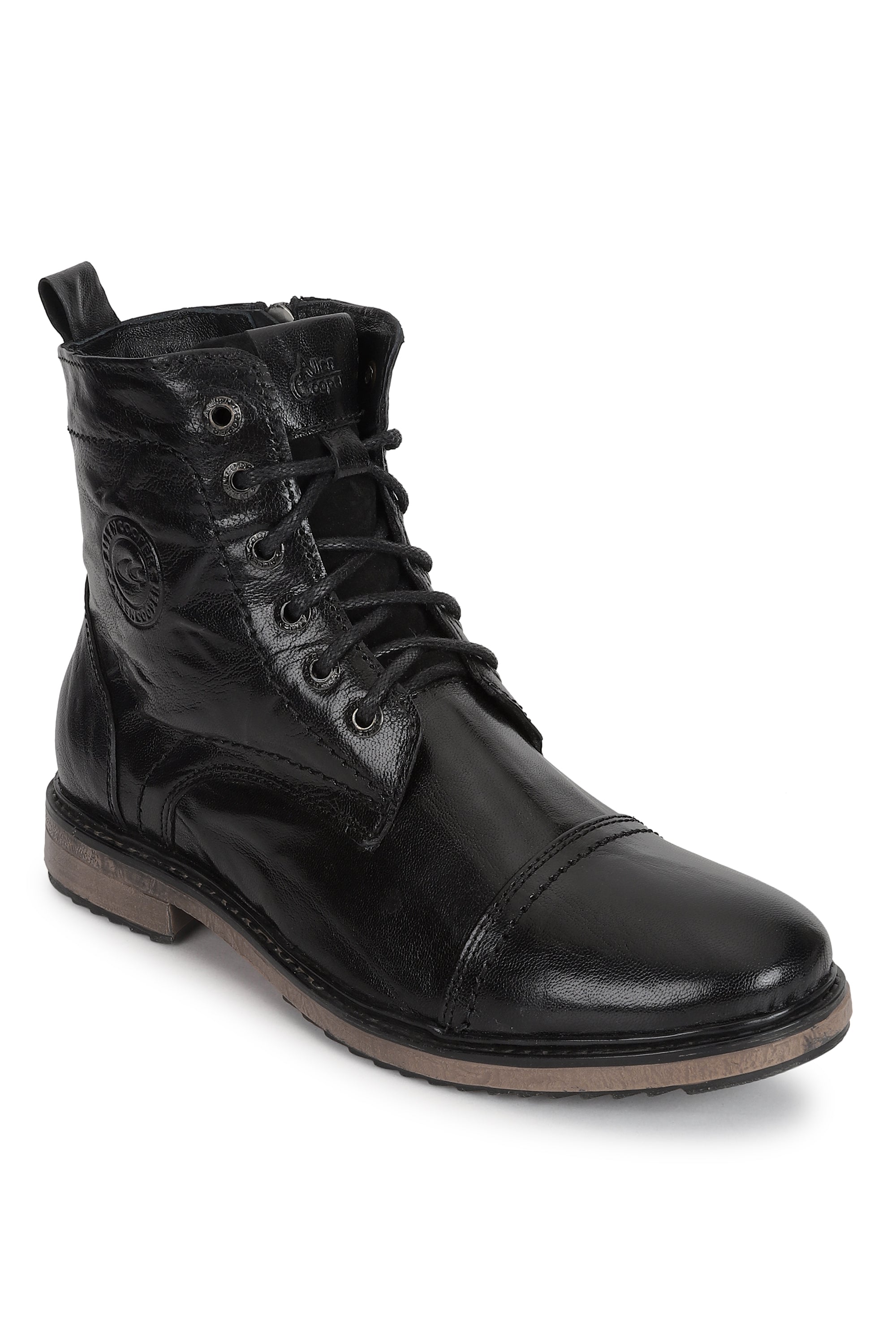 Allen Cooper Men's Genuine Leather Comfortable Boots With Memory Foam Insole