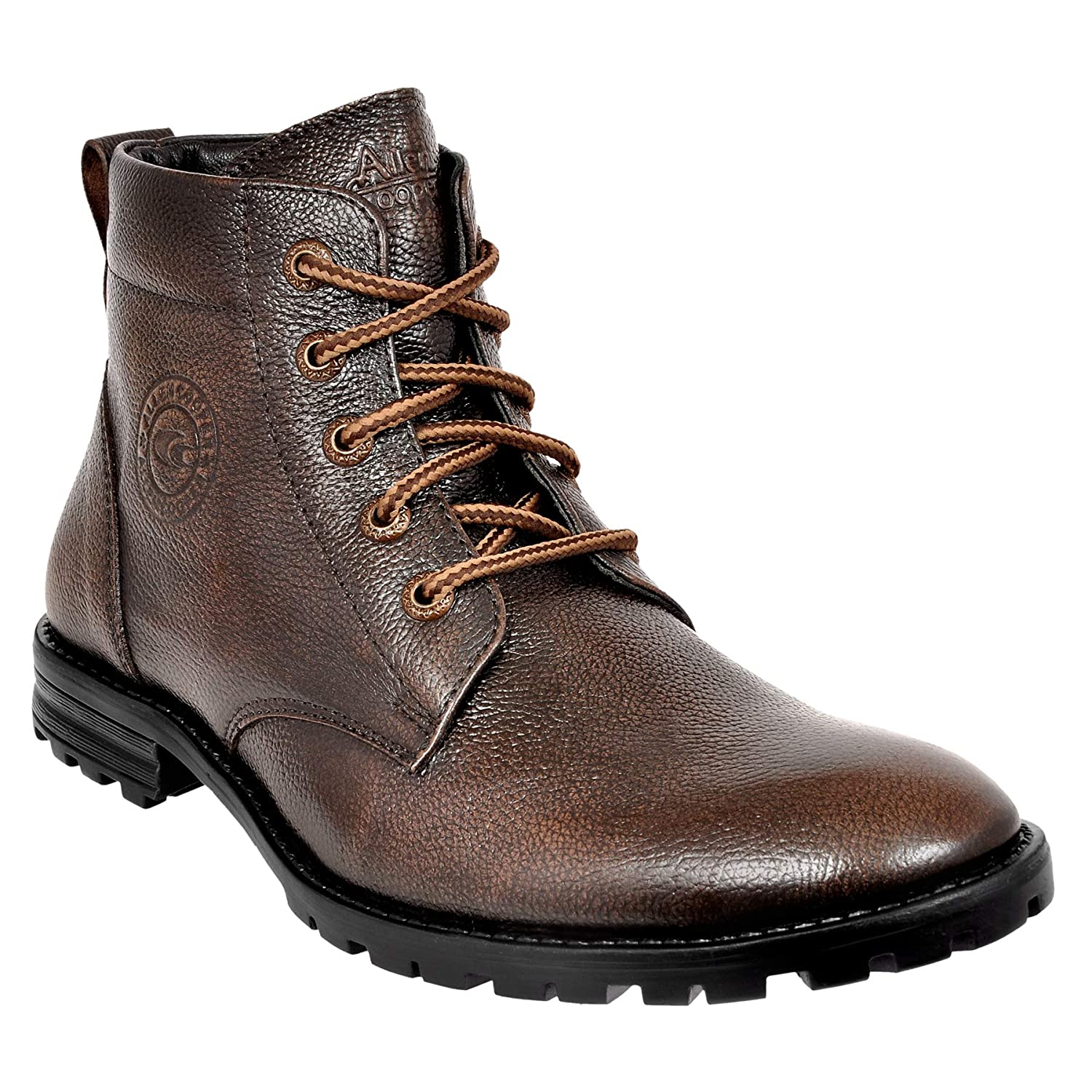 Allen Cooper Men's Genuine Leather Comfortable Boots With Memory Foam Insole