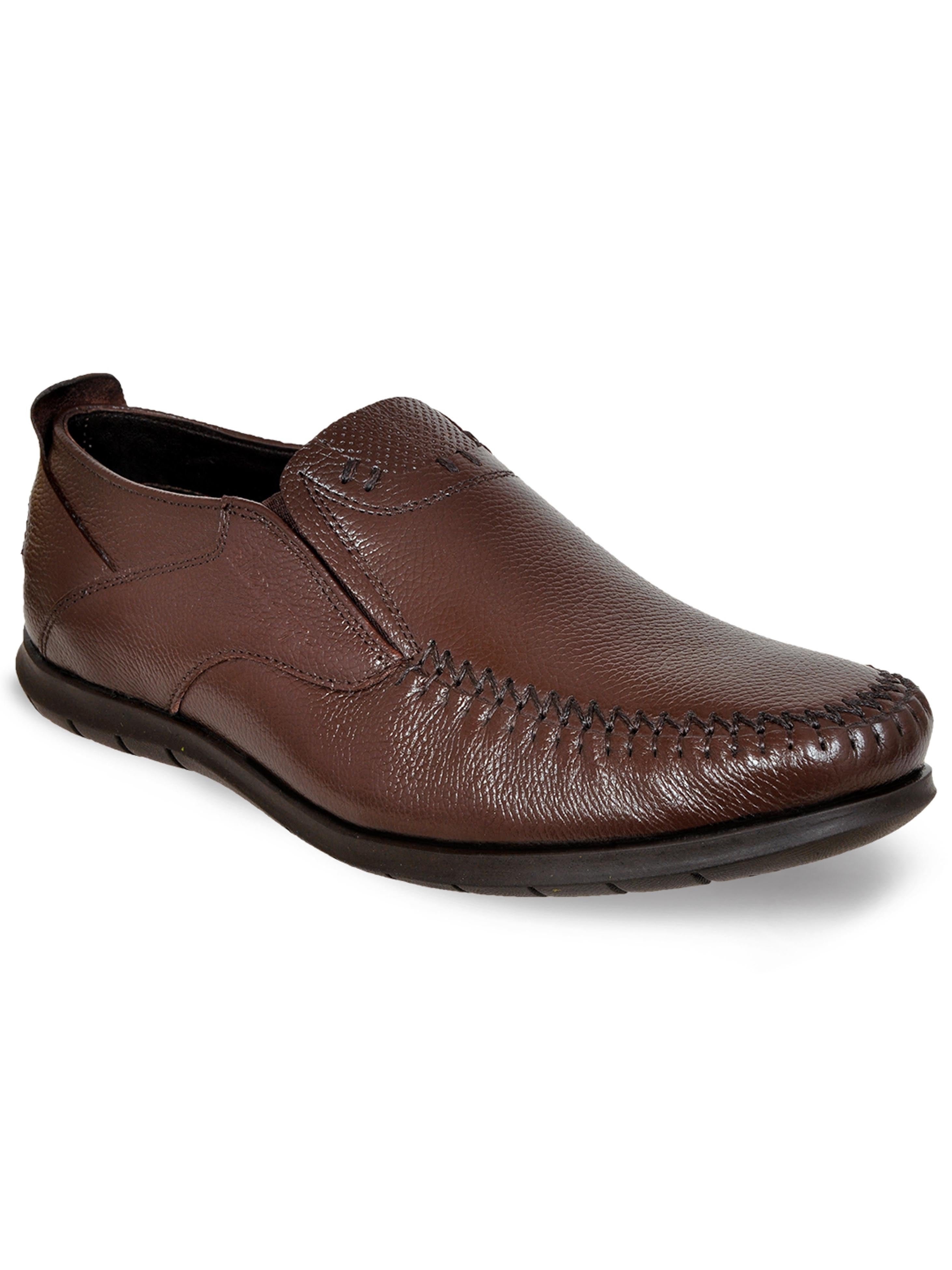 Allen Cooper Men's Genuine Leather Comfortable Casual Shoes With Memory Foam