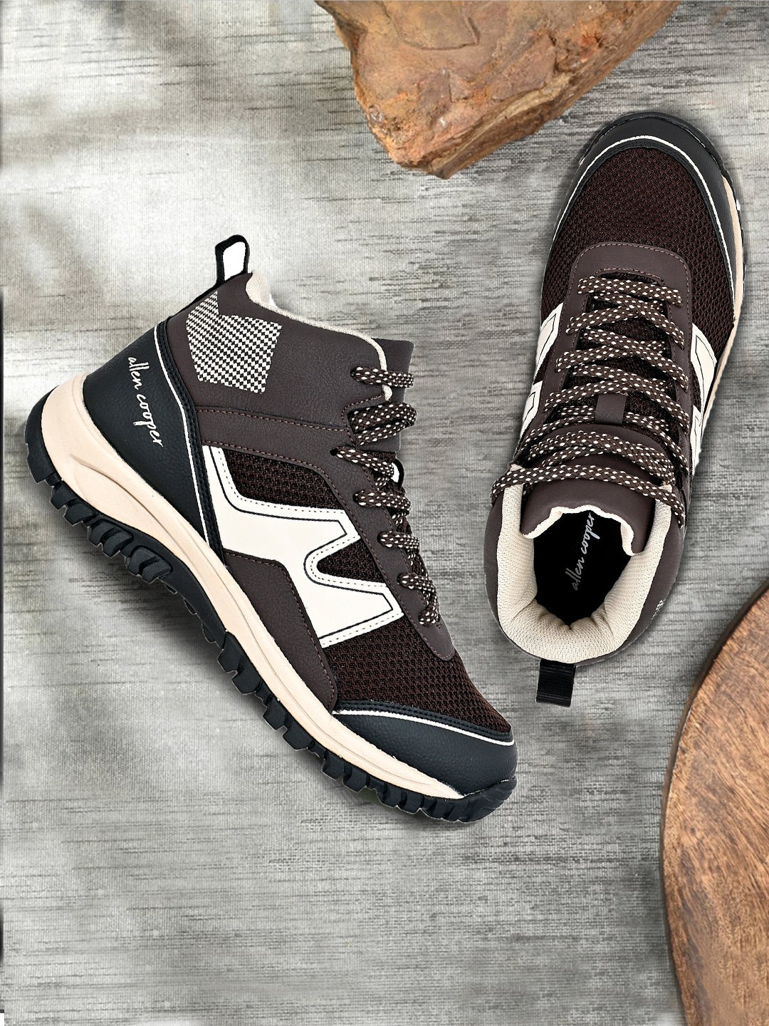 Allen Cooper Men's Trekking, Outdoor Shoes with Memory Foam