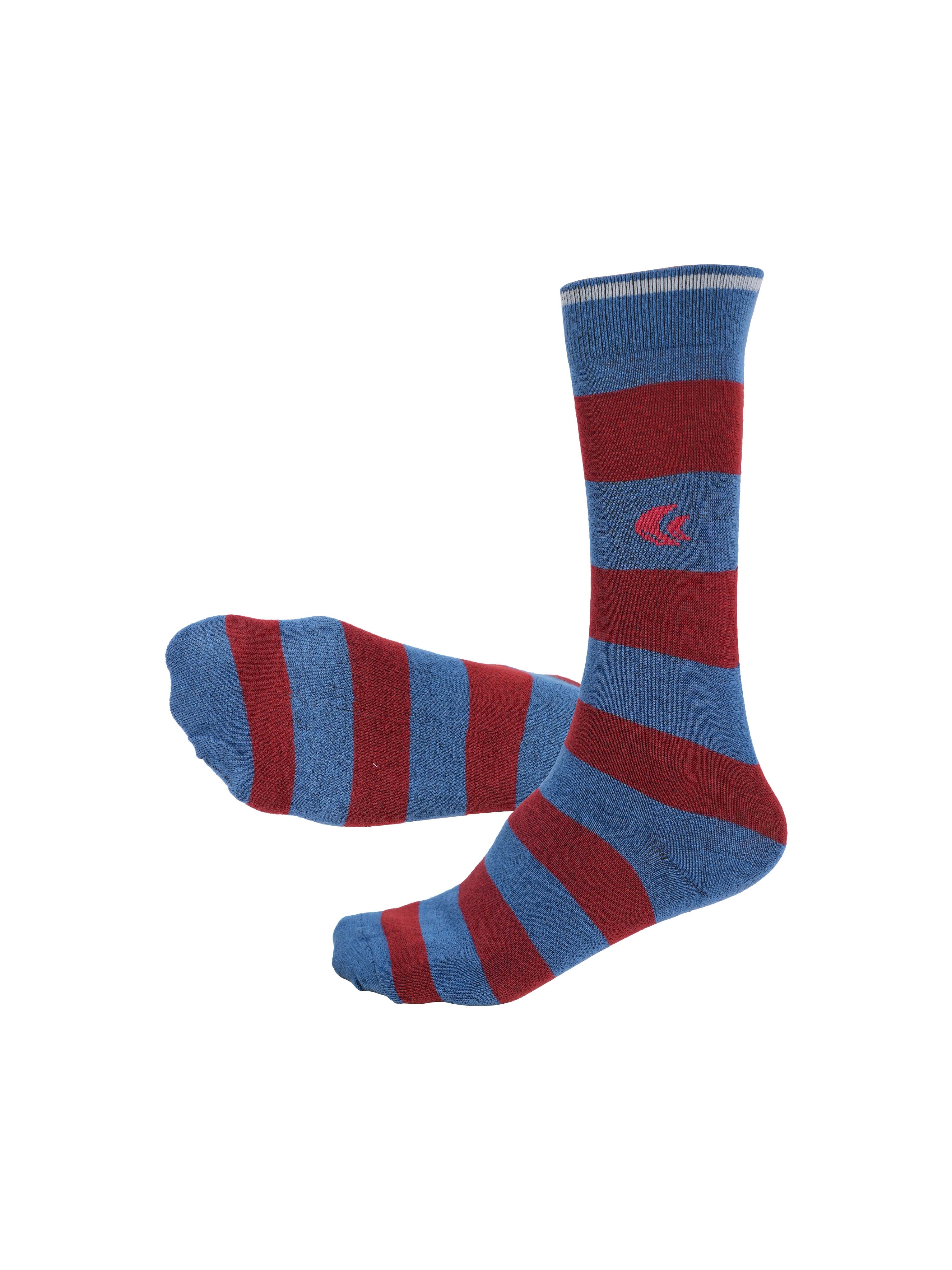 Allen Cooper Men Striped Mid-Calf/Crew (Pack of 3)