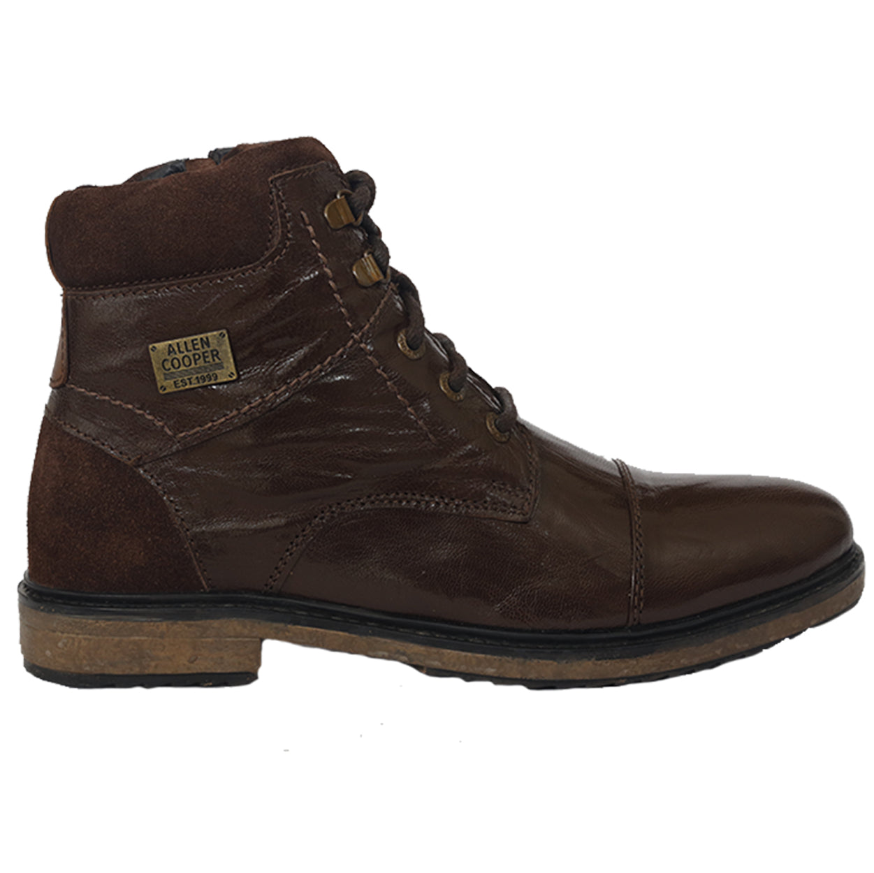 Allen Cooper Men's Genuine Leather Comfortable Boots With Memory Foam Insole