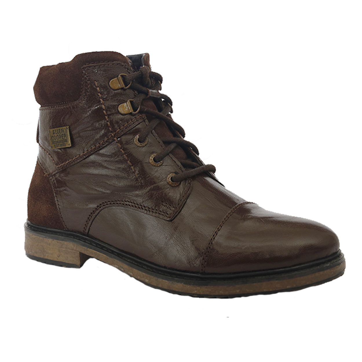 Allen Cooper Men's Genuine Leather Comfortable Boots With Memory Foam Insole