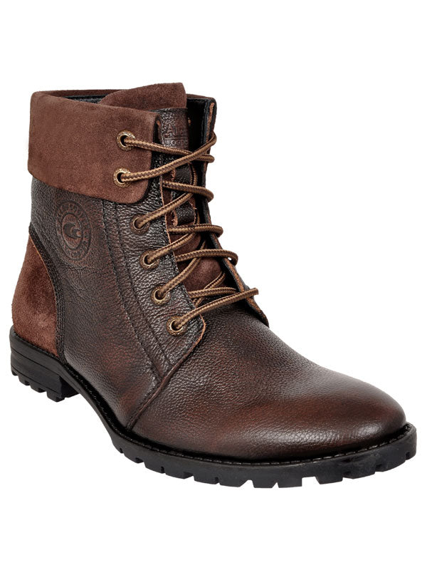 Allen Cooper Men's Genuine Leather Comfortable Boots With Memory Foam Insole