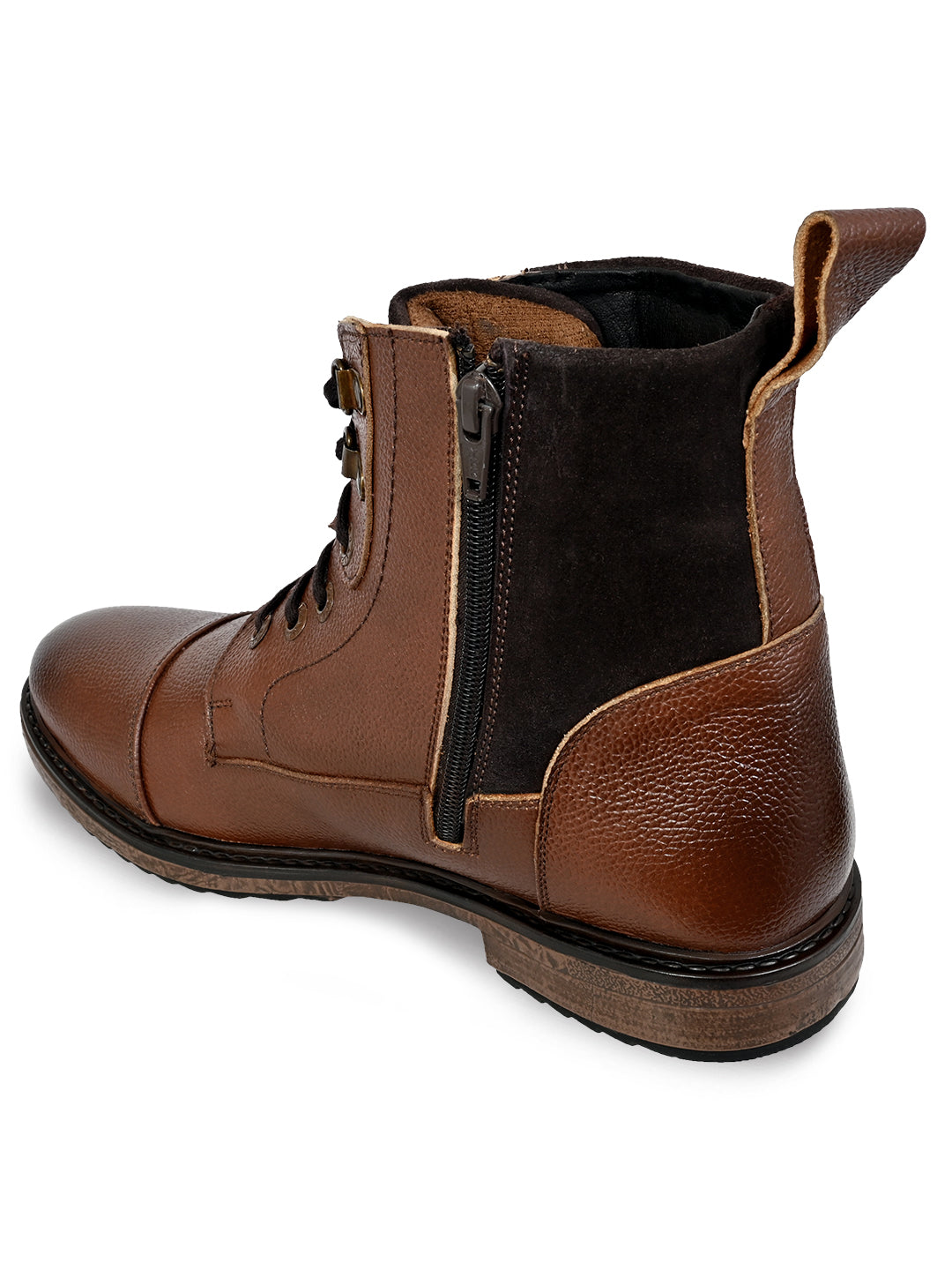 Allen Cooper Men's Genuine Leather Comfortable Boots With Memory Foam Insole