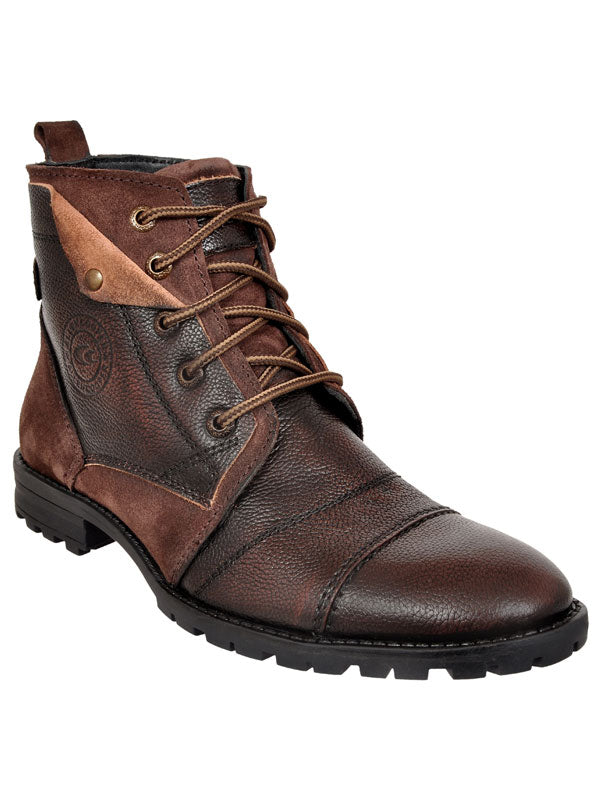 Allen Cooper Men's Genuine Leather Comfortable Boots With Memory Foam Insole