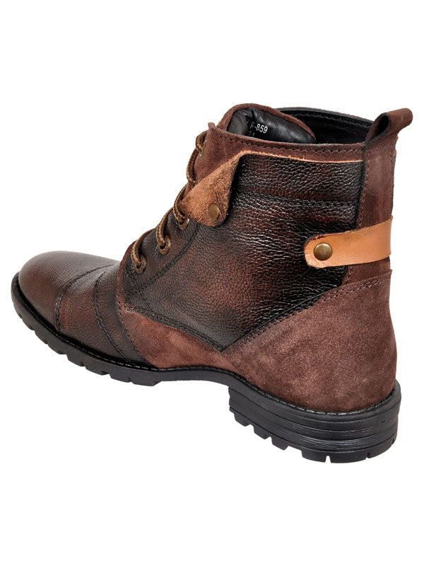 Allen Cooper Men's Genuine Leather Comfortable Boots With Memory Foam Insole