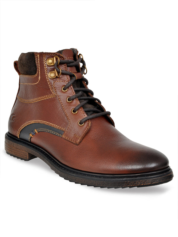 Allen Cooper Men's Genuine Leather Comfortable Boots With Memory Foam Insole