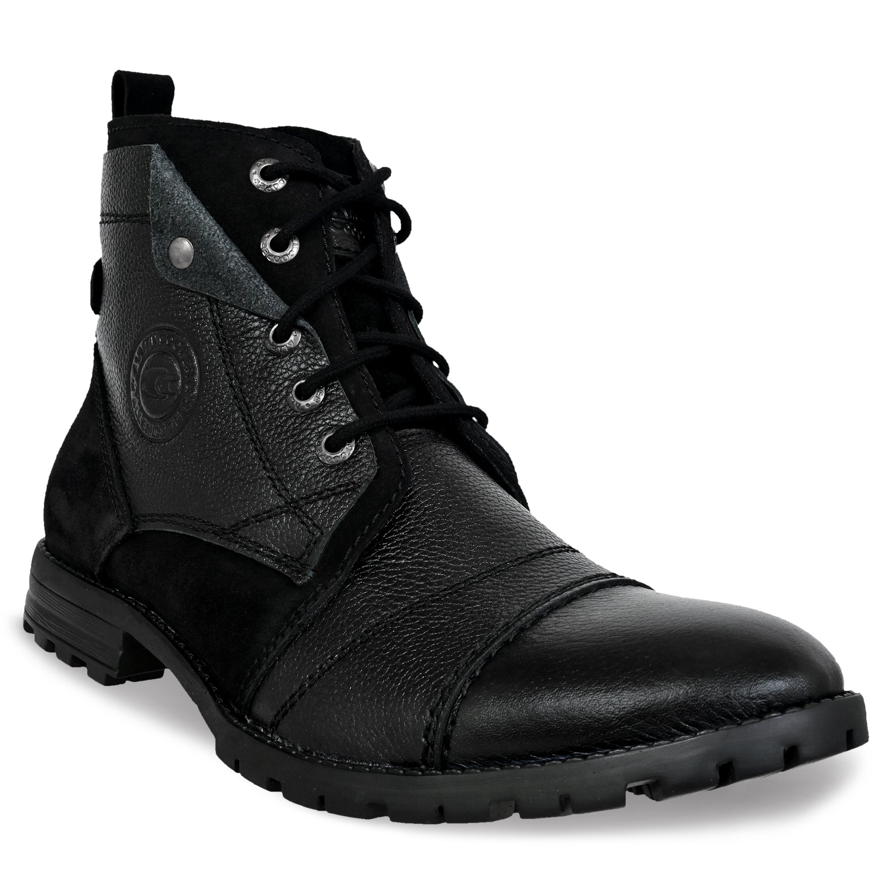 Allen Cooper Men's Genuine Leather Comfortable Boots With Memory Foam Insole
