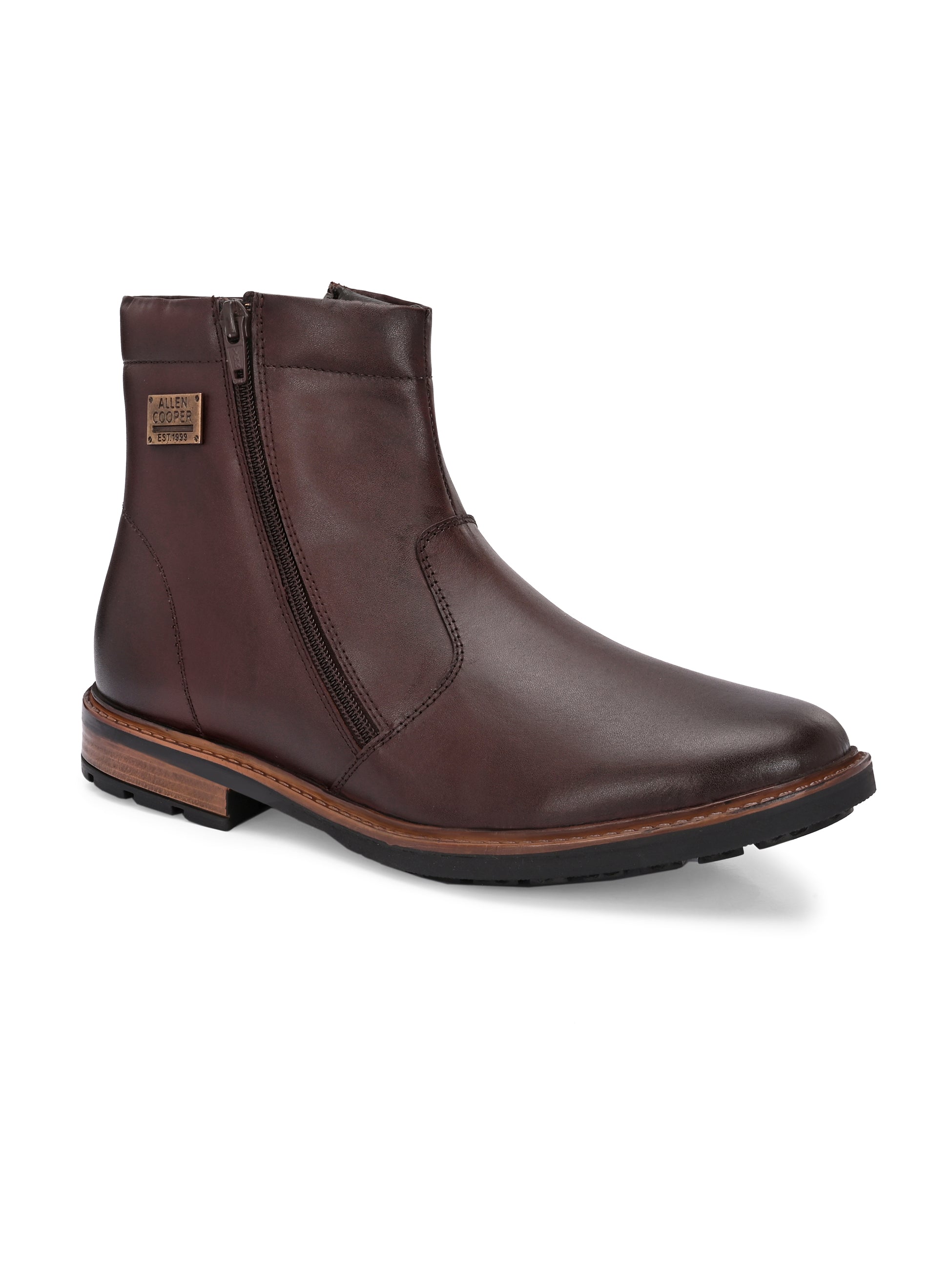 Allen Coper Men's Genuine Leather Comfortable Boots With Memory Foam Insole